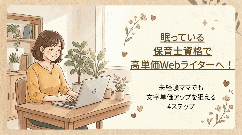 眠っている保育士資格で 高単価Webライターへ！